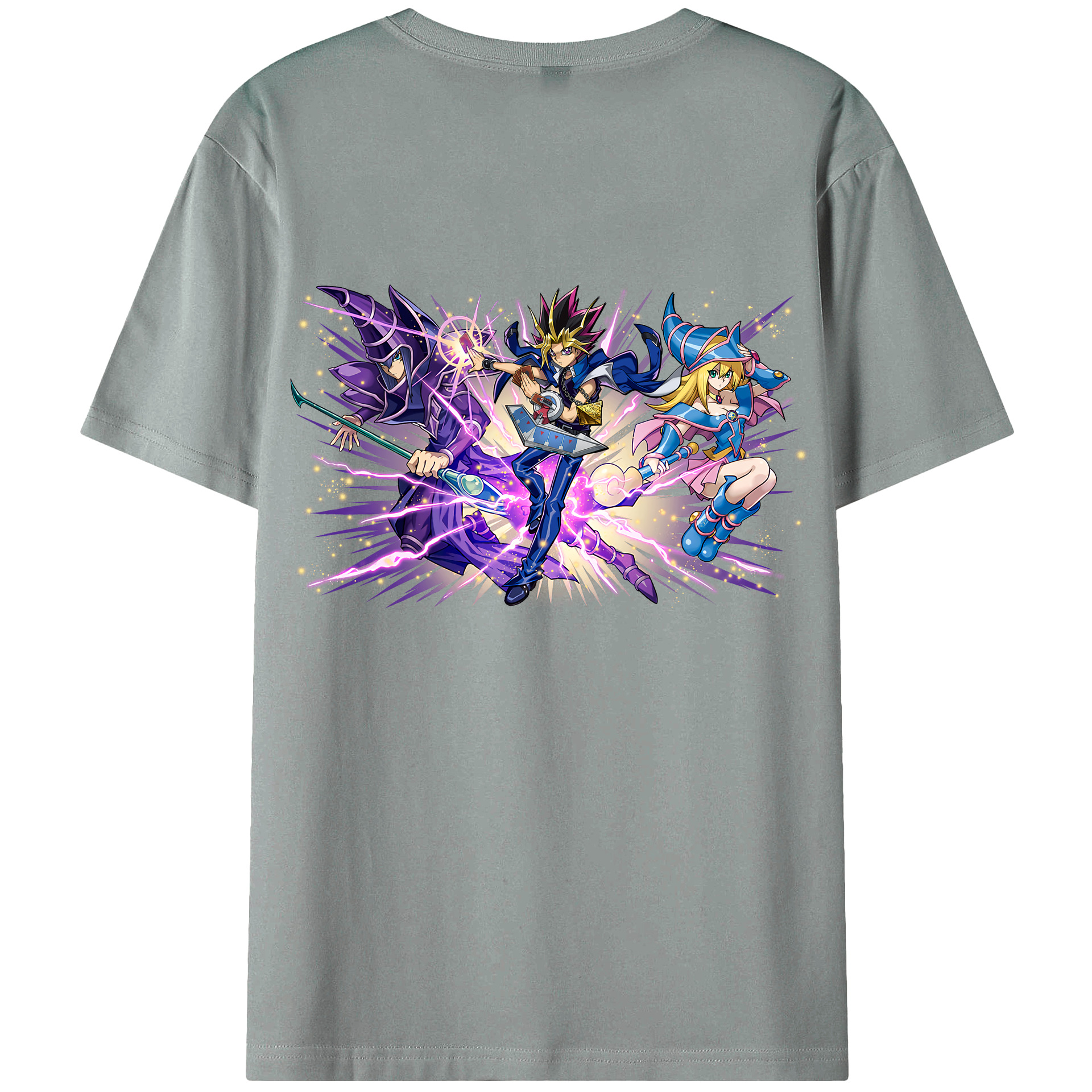 （画像用） 遊☆戯☆王 Yu-Gi-Oh! 綿100％ メンズ半袖Tシャツ（バックプリント） 通気性